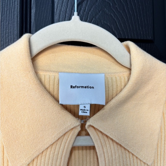 NWOT Reformation Hastings Cotton Sweater Zip - Picture 3 of 5